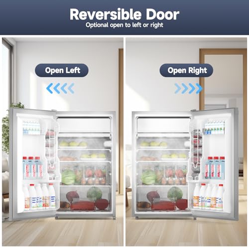 Mini Fridge with Freezer, Single Door, 7 Temperature Settings, Compact for Apartment, Bedroom, Office, Dorm W551785