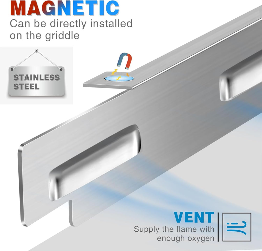Wind Guard for 28 Inch Griddle, Magnetic Stainless Steel Wind Screen L8775