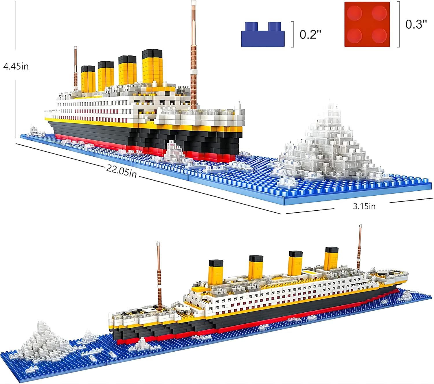Titanic Ship Micro Mini Building Blocks Set, 1860pcs 3D Model, DIY Bricks Toy for Adults and Kids 14+ U4137