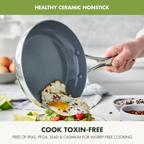 Hard Anodized Ceramic Nonstick Frying Pan Skillet Set, 8 and 10 Inch, PFAS-Free L781117