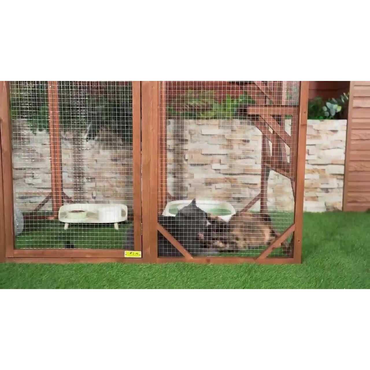 Wooden Outdoor Cat Enclosure Run Playpen X5886