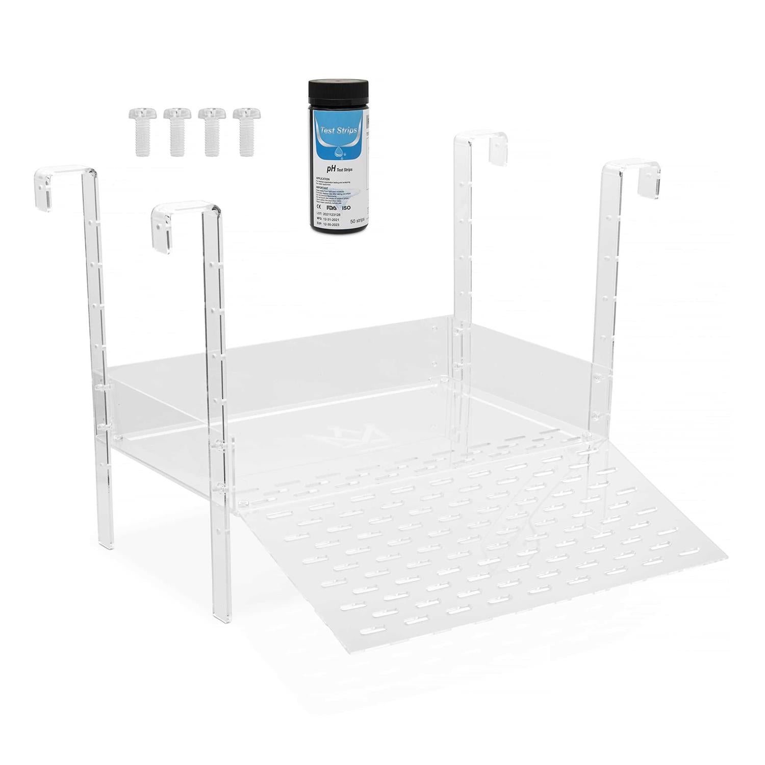Extra Large Wide Hanging Turtle Basking Platform 17x16 Aquatic Reptile Ramp Dock with Foot Grips - Pet Supplies online store