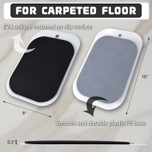 Furniture Movers Sliders for Carpet, 10" x 6" Reusable Oval Moving Pads W4523