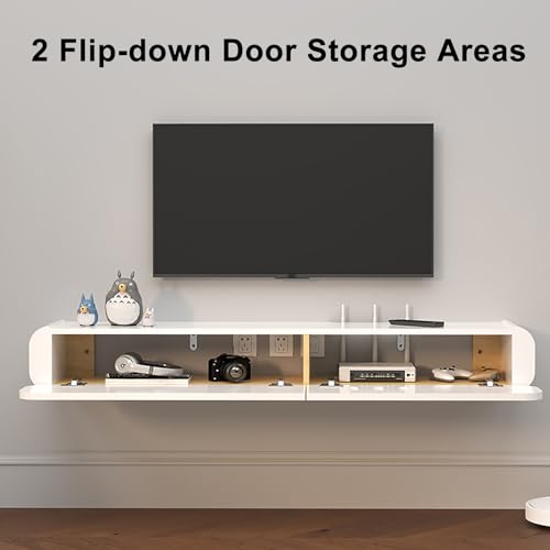Floating TV Stand with Cable Holes for Living Room D564103