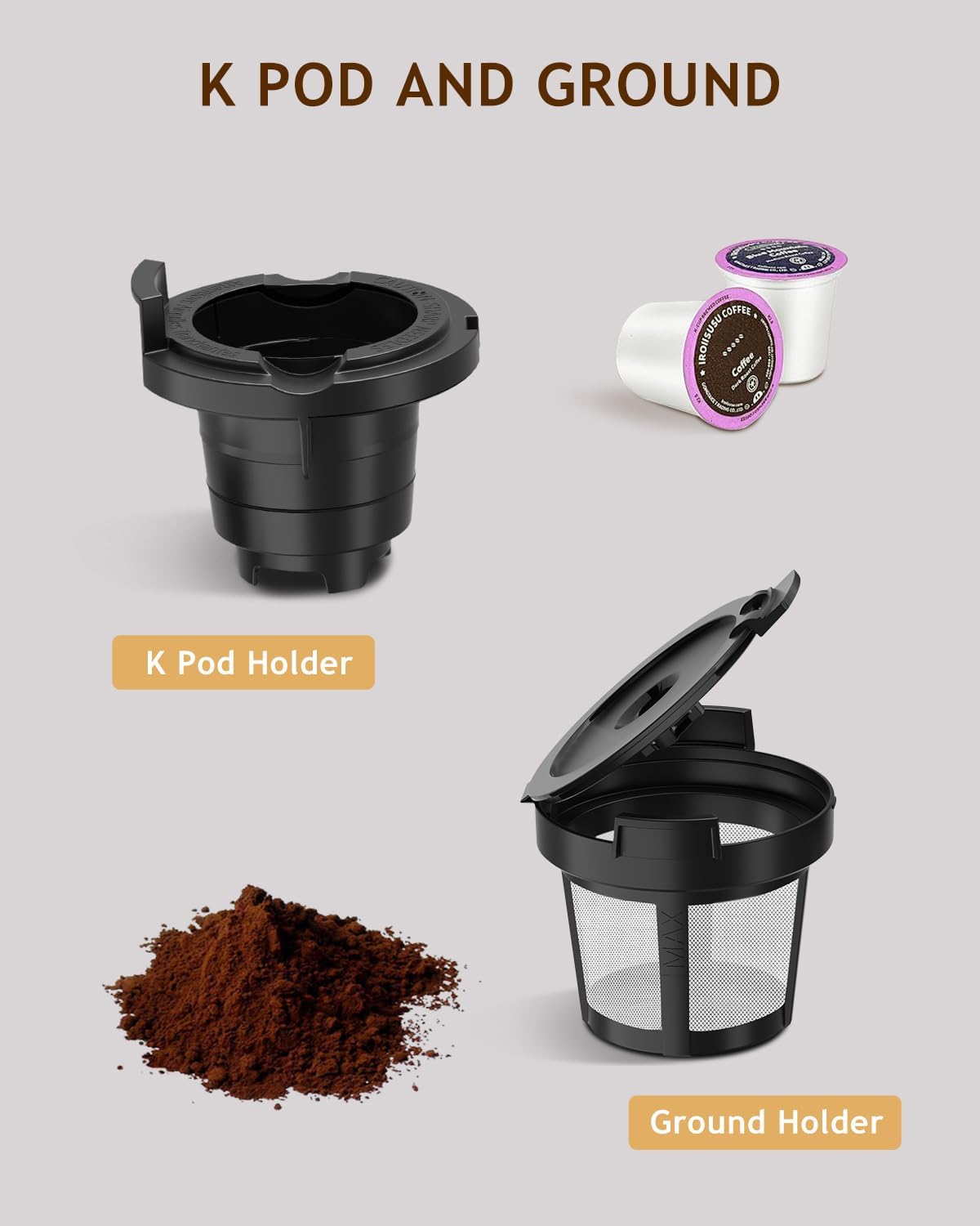 Single Serve Coffee Maker with Milk Frother, 6 to 14oz Brew Size R364