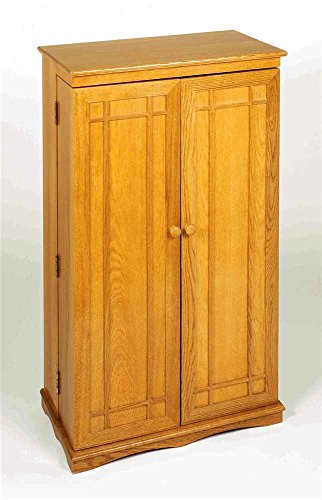 Solid Oak Multimedia Storage Cabinet with Classic Mission Style Doors, Espresso