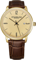 Stuhrling Original Mens Watch Calfskin Leather Strap - Dress + Casual Design - Analog Watch Dial with Date, 3997Z Watches for Men Collection
