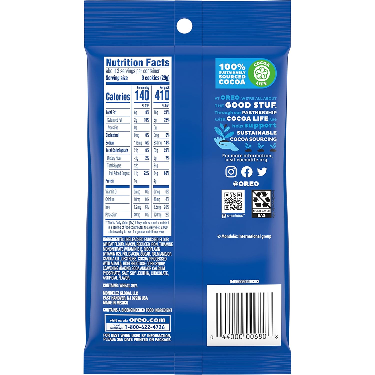 Chocolate Sandwich Cookies, Original Flavor, 12.3 oz Big Bags (Pack of 2) C898
