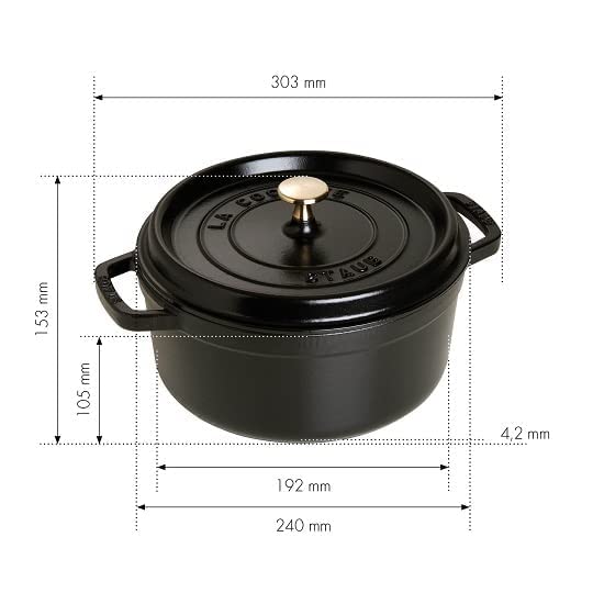 Round Dutch Oven 4-Quart Matte Black L38897
