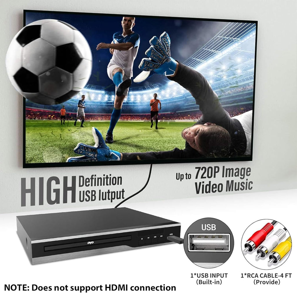 DVD Player, Region Free, Compact, Supports NTSC/PAL with USB Input N111340