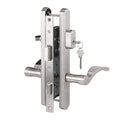 Hinged Patio Door Handle System Filled with Lever Handle Mortise Lock Set Universal Left and Right Entry Doors Handle （Brushed Nickel）