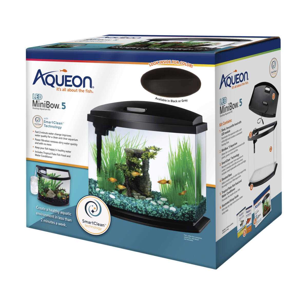 LED BettaBow 2.5 SmartClean Aquarium Kit Black G509161