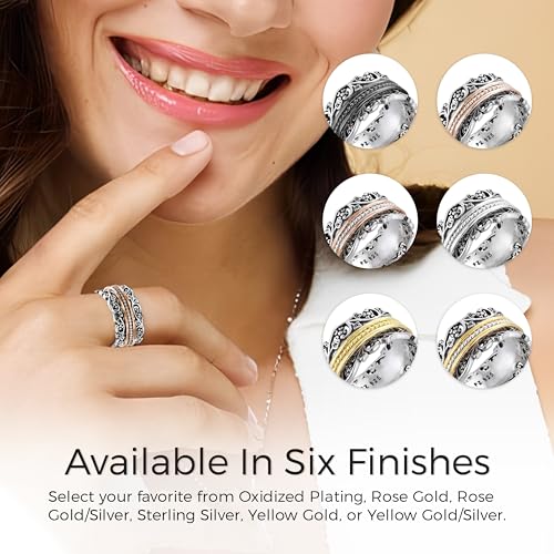 Spinner Ring for Women, Fidget Ring, Anxiety Ring, Vintage Style H6055
