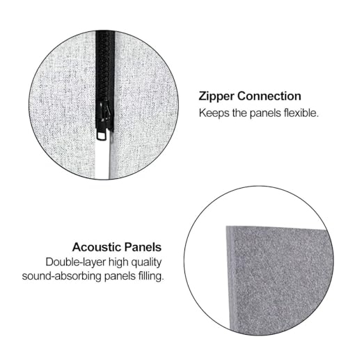 3 Panel Freestanding Acoustic Room Divider Soundproof Privacy Screen P595