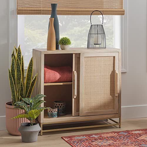 Natural Rattan Two Drawer Cabinet, Beige X311117