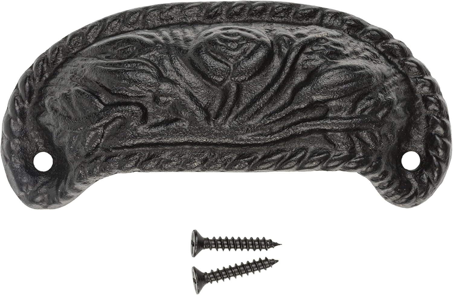 Cast Iron Drawer Bin Pull, 3 1/4" Centers, Antique Cabinet Cup Handle I51376