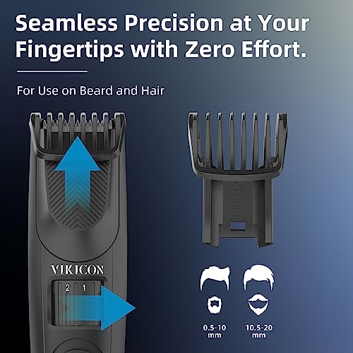 Men's Beard Trimmer with 40 Length Adjustable Precision Dial Cordless Hair Clipper C224