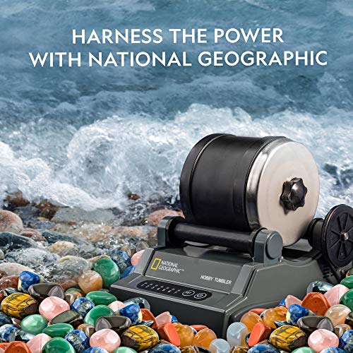 Rock Tumbler Refill Kit with Rough Gemstones, Grit and Jewelry Accessories K7964