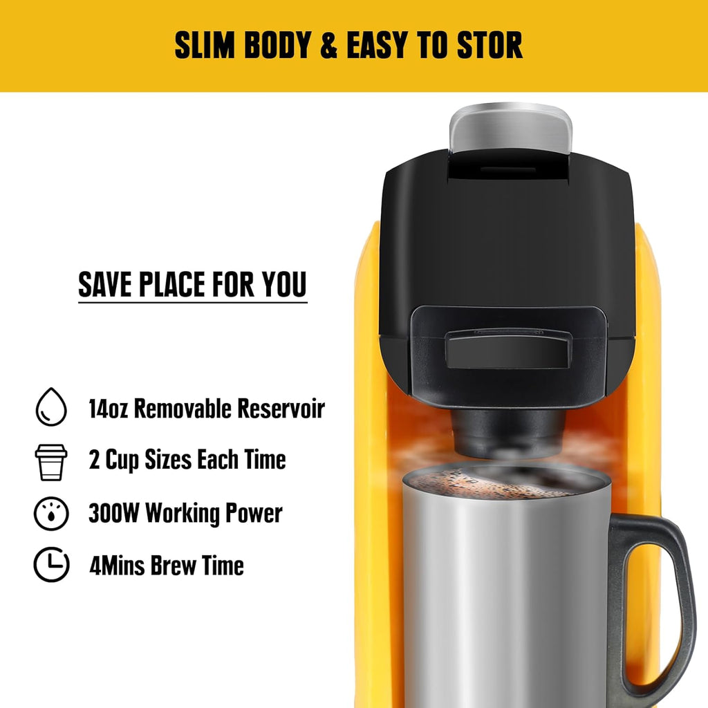 Cordless Coffee Maker for 20V Max Battery, Portable Single-Serve Brewer for K-Cup Pods and Ground Coffee U312981