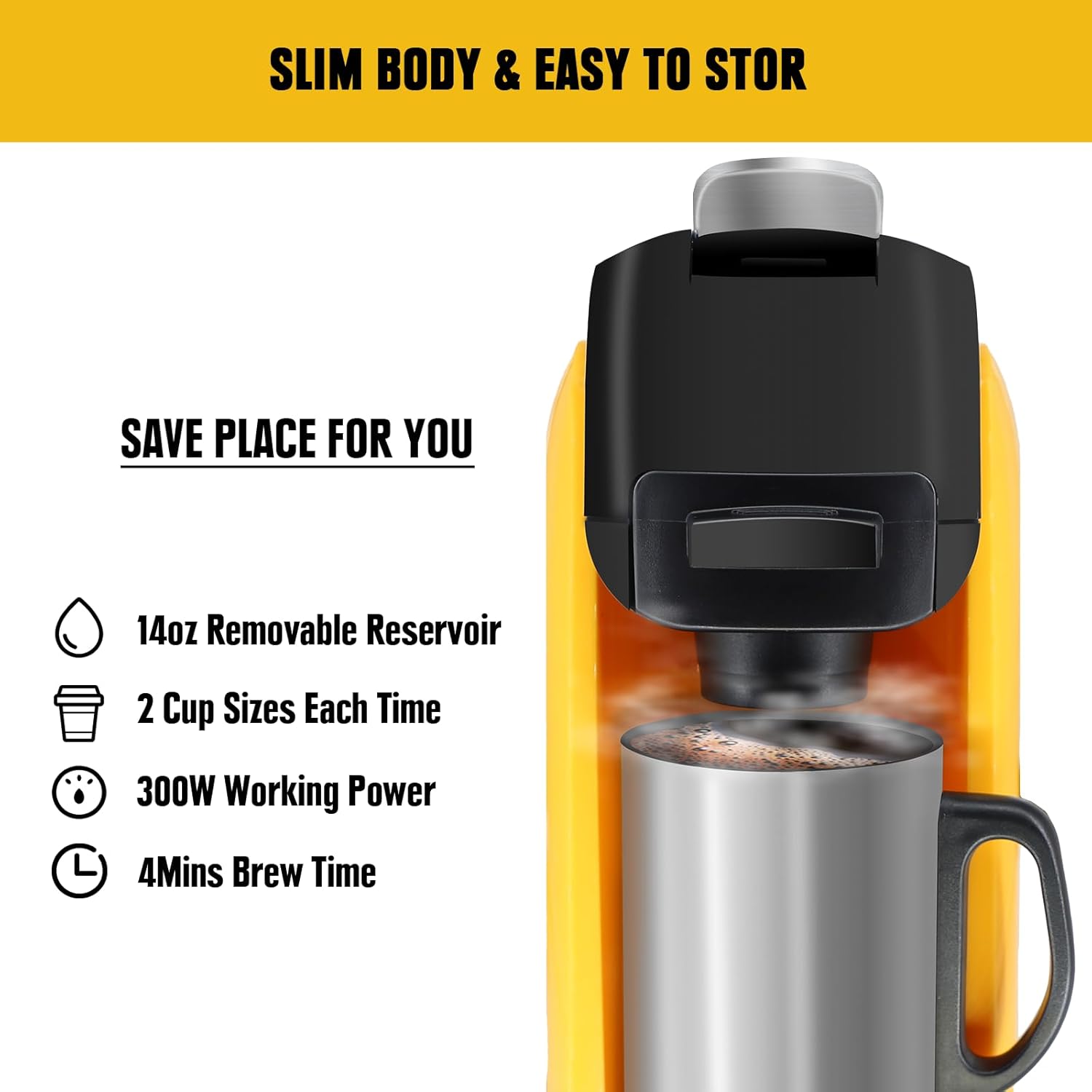 Cordless Coffee Maker for 20V Max Battery, Portable Single-Serve Brewer for K-Cup Pods and Ground Coffee U312981