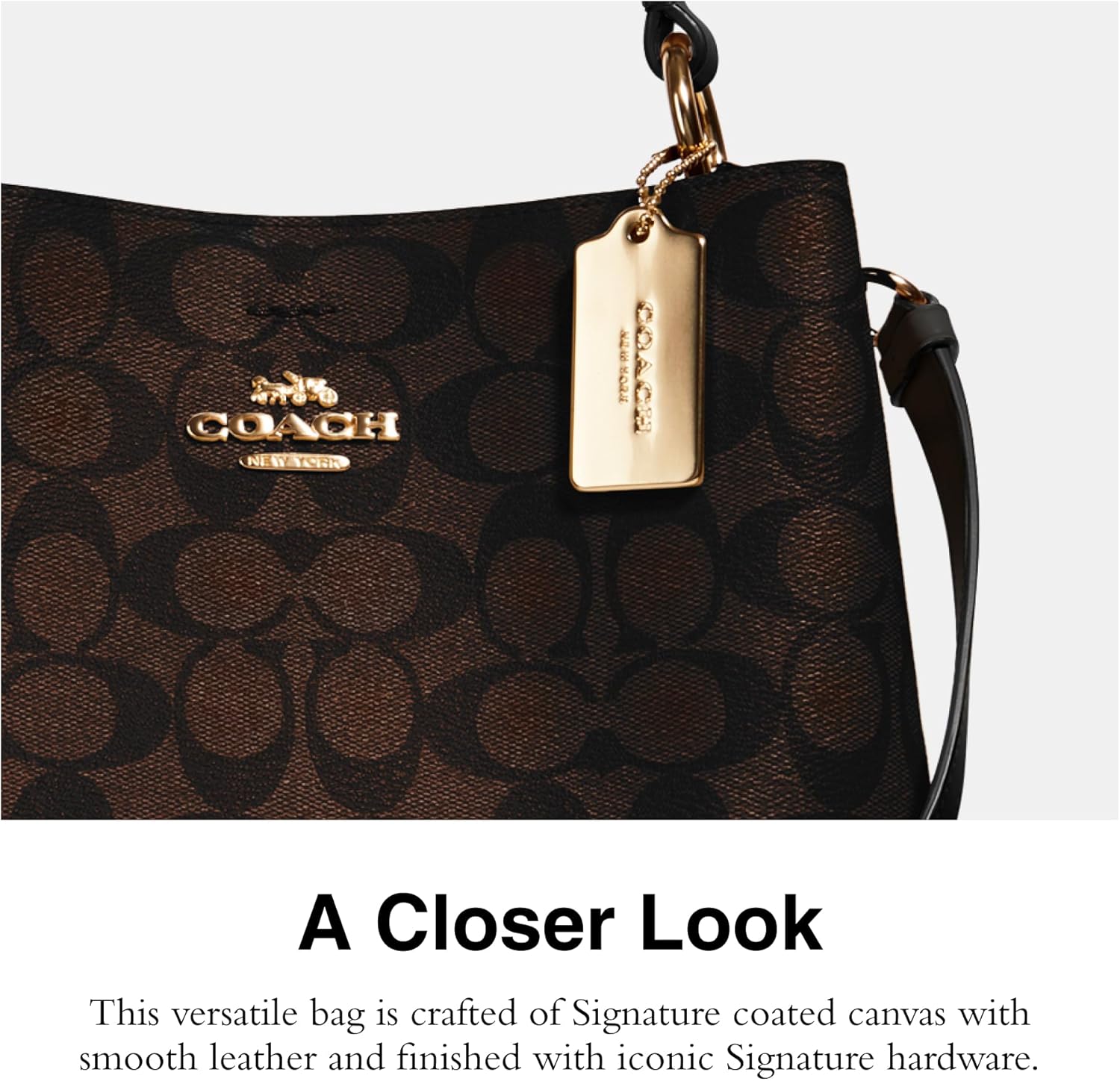 Town Bucket Bag, Brown Black V4263