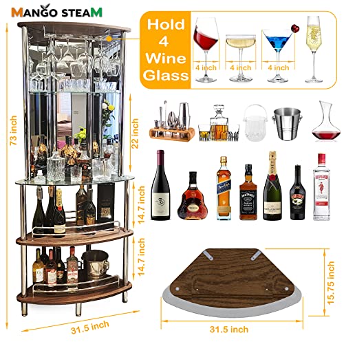 Mango Steam Bar Table with Rustic Wood Tower I46916