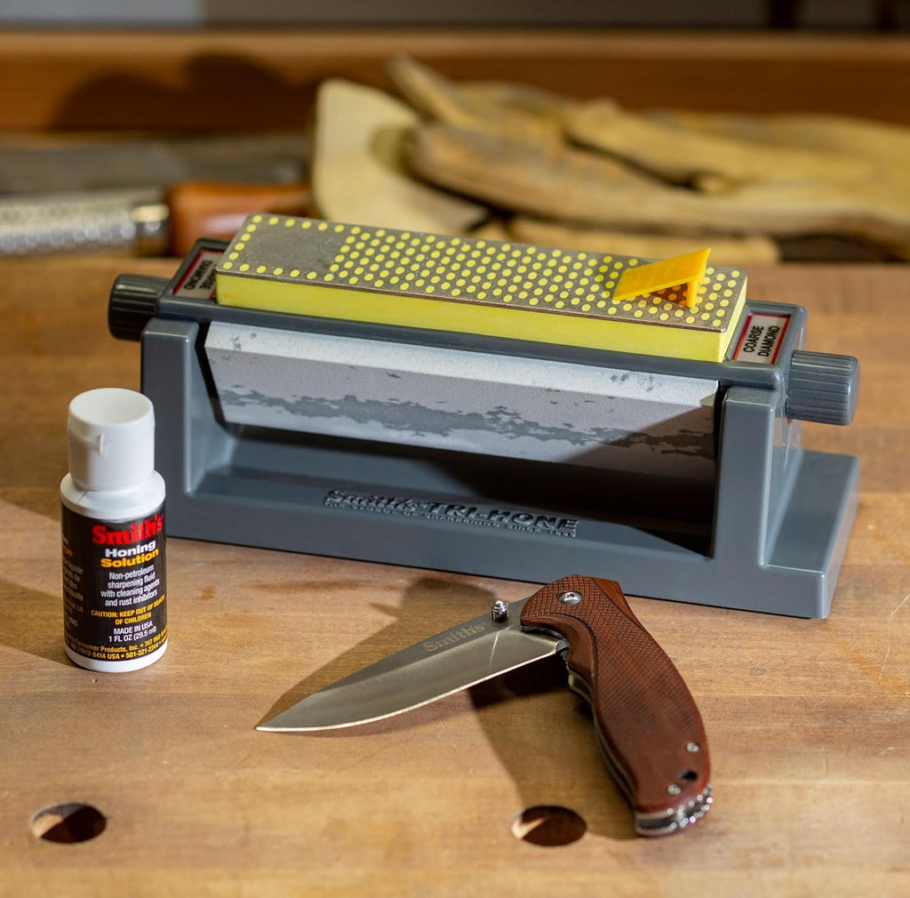 6" Diamond Tri-Hone Stone Sharpening System - Fine, Natural & Coarse Stones E22837