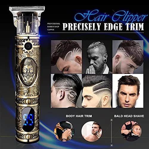 Professional Hair Clippers for Men, Cordless Rechargeable Beard Trimmer Kit E298