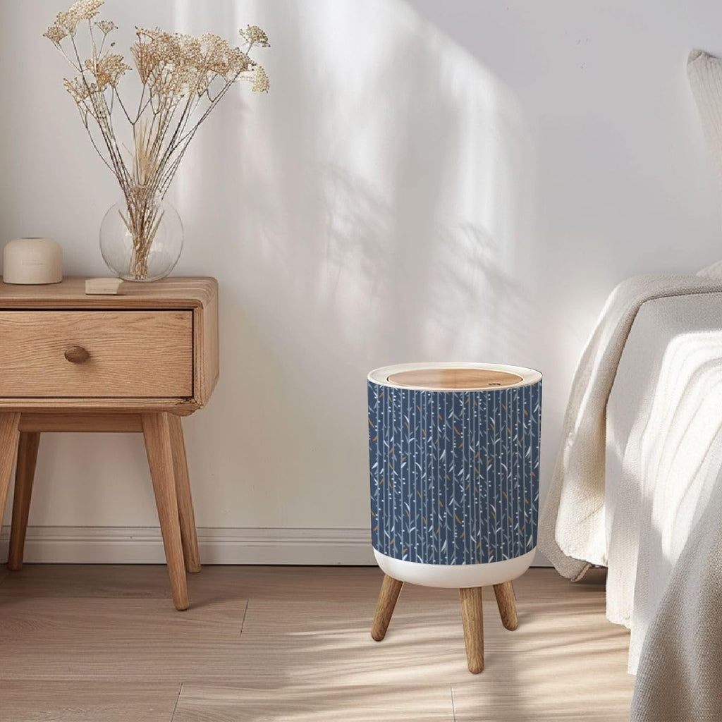 Trash Can with Lid, 7L Round Waste Basket for Bathroom Kitchen Bedroom J623504
