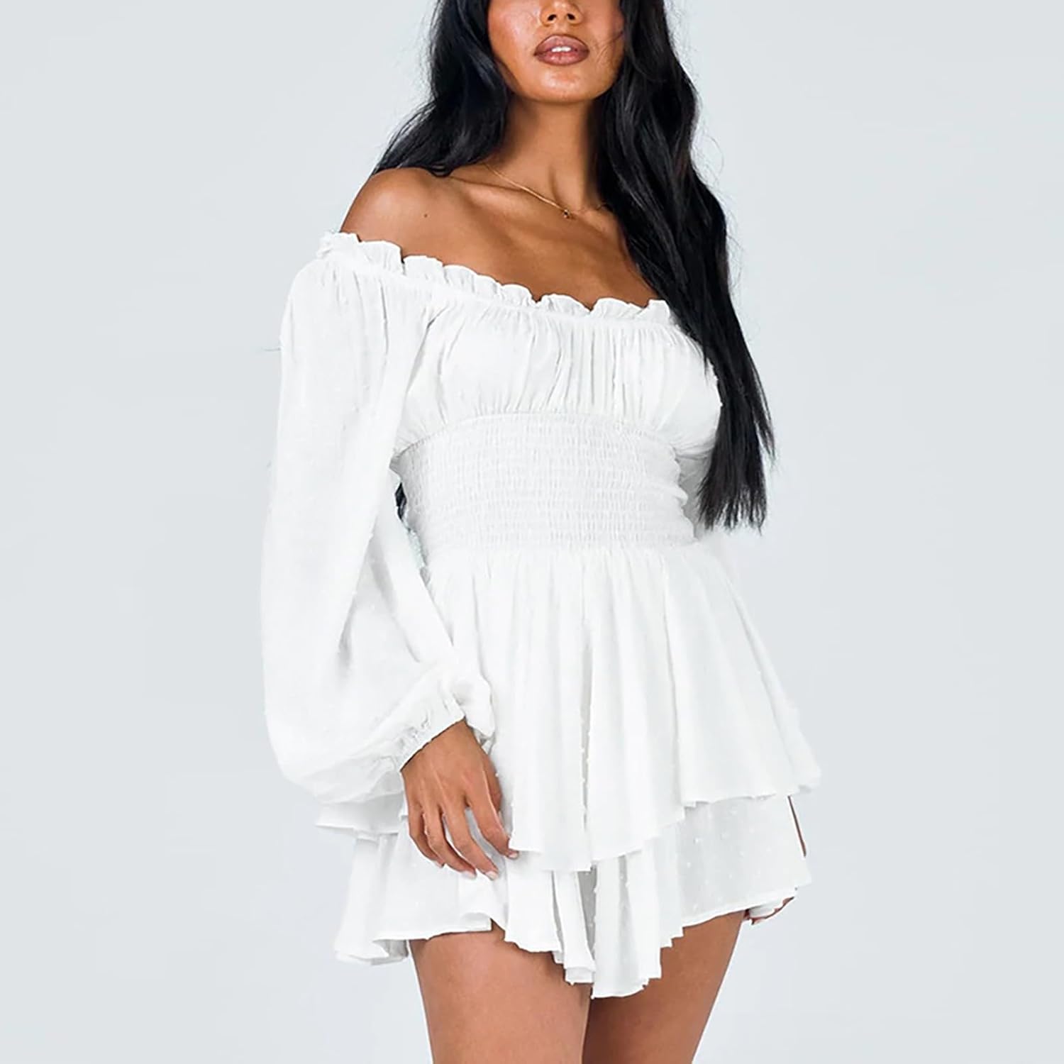 Floral Midi Dress for Women Long Sleeve J268