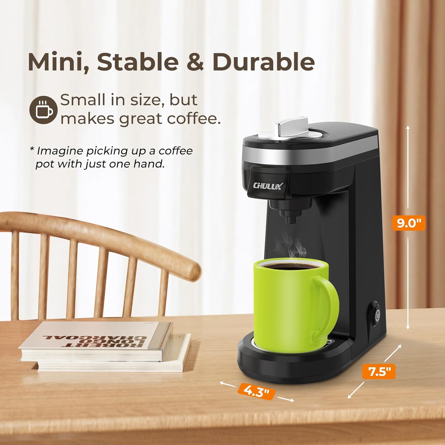 Mini 2 in 1 Single Serve Coffee Maker for K Cup & Ground Coffee Y581