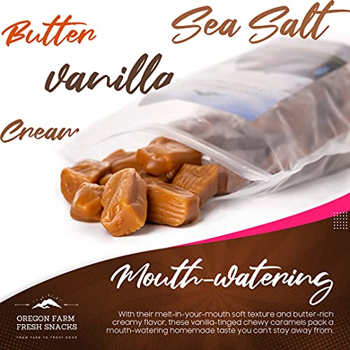 Salted Caramel Gourmet Candy with Sea Salt and Vanilla, Gluten Free, Soft Chewy, Individually Wrapped (16 oz) H68057
