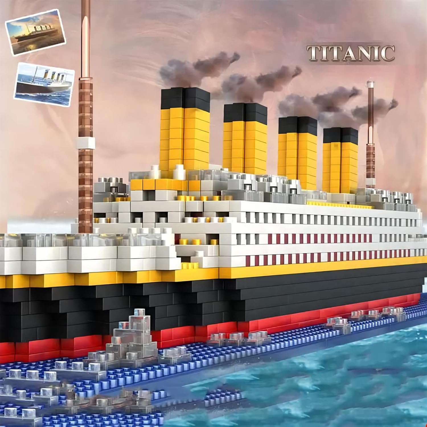Titanic Ship Micro Mini Building Blocks Set, 1860pcs 3D Model, DIY Bricks Toy for Adults and Kids 14+ U4137