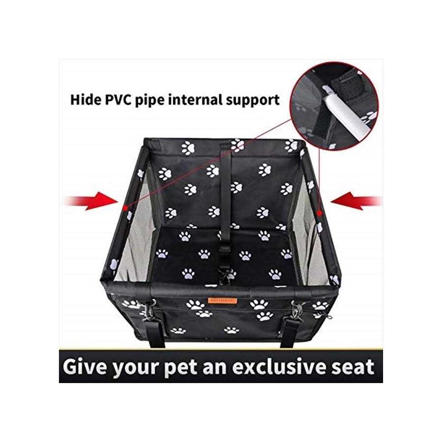 Dog Car Seat with Clip-On Safety Leash and PVC Support Pipe T694679