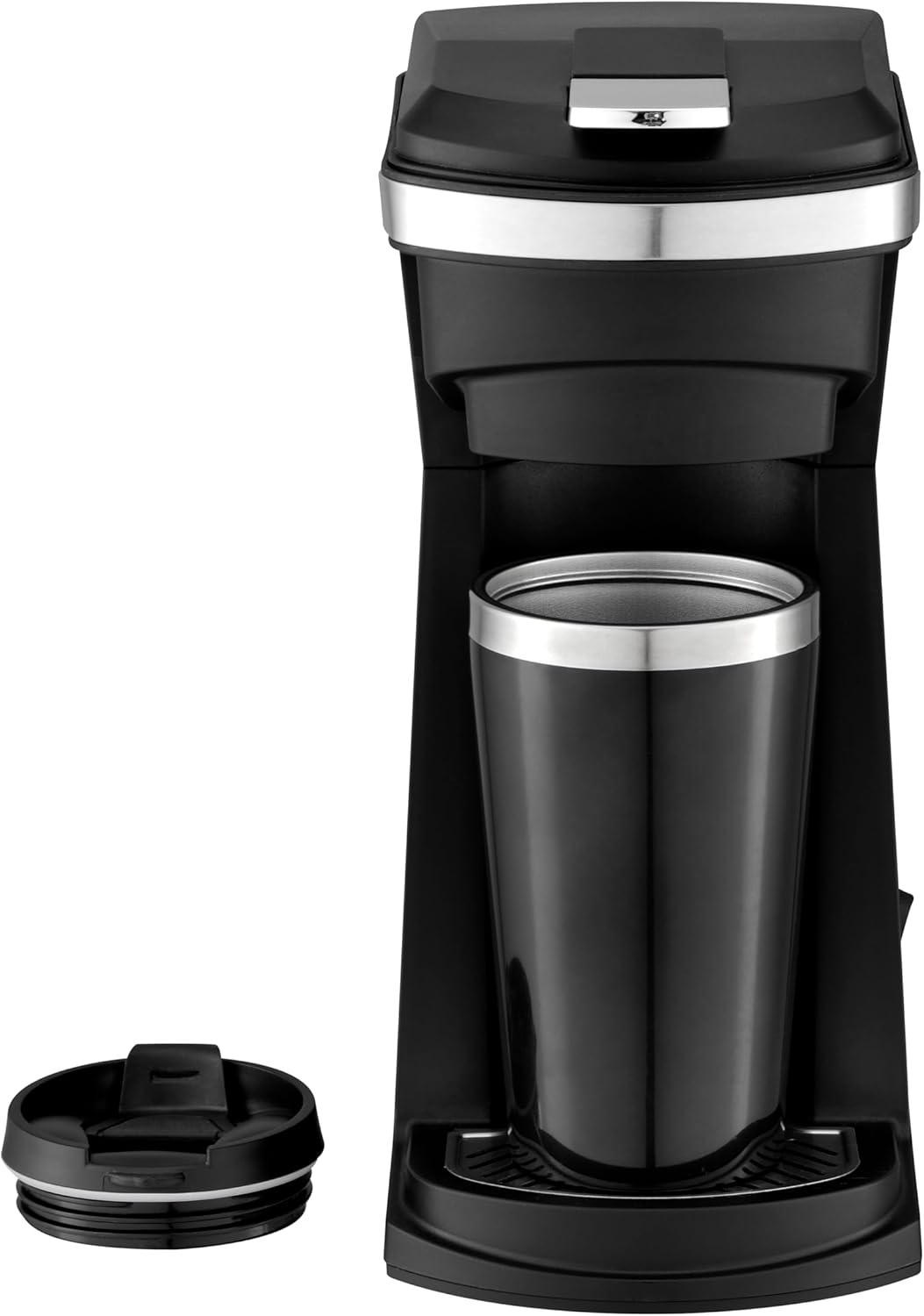 Single Serve Coffee Maker with Water Reservoir, Adjustable Tray for Travel Mugs Y931802