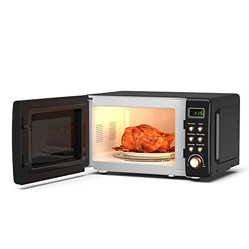 Retro Microwave Oven, 0.7 Cu.ft, 700-Watt, Countertop with Glass Turntable, Green E403353