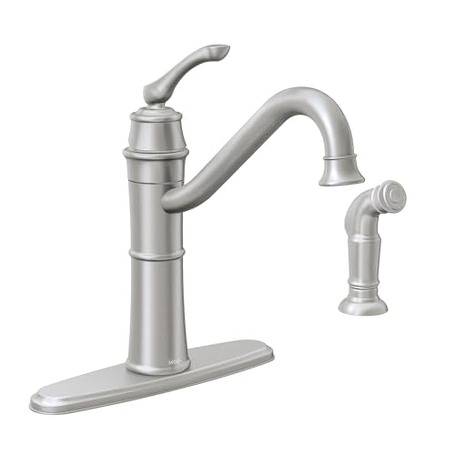 Moen Wetherly Mediterranean Bronze High-Arc Kitchen Faucet with Side Spray, 87999BRB