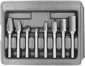 JONMON Carbide Burr Set - 8Pcs Tungsten Double Cut Rotary Files, 1/4 Shank Shank Die Grinder Drill Bit Cutting Tool for Woodworking, Drilling, Carving, Engraving and Grinding