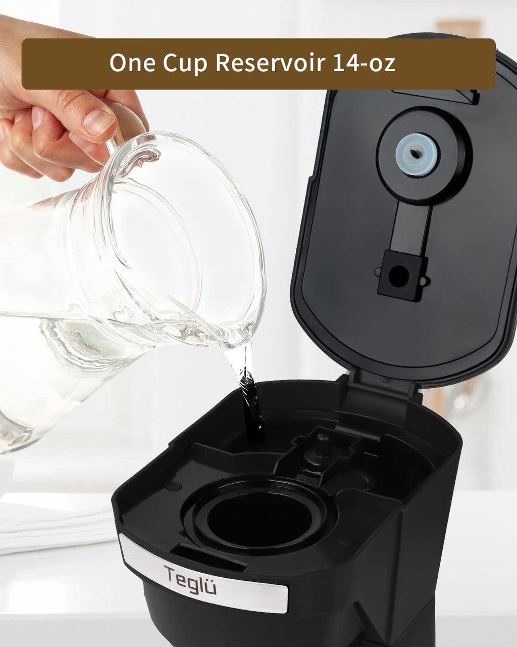 Single Serve Coffee Maker for K Cup Pods & Ground Coffee, Mini Brewer with Reusable Filter O8404