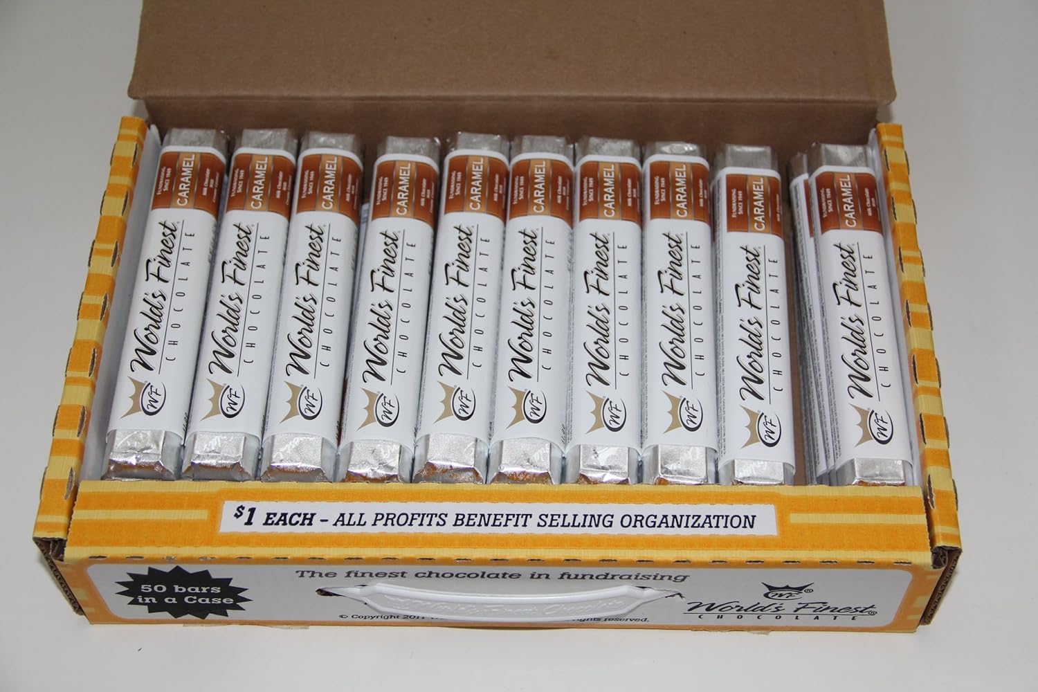BuyBocceBalls Listing - World's Finest Chocolate -50 Bar single pack with 50 Milk Chocolate Caramel bars