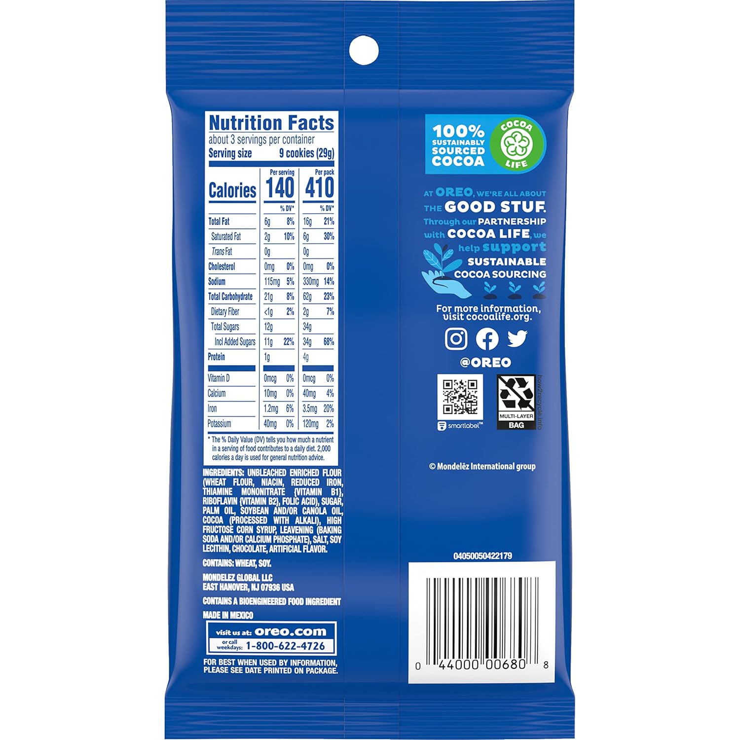 Chocolate Sandwich Cookies, Original Flavor, 12.3 oz Big Bags (Pack of 2) C898