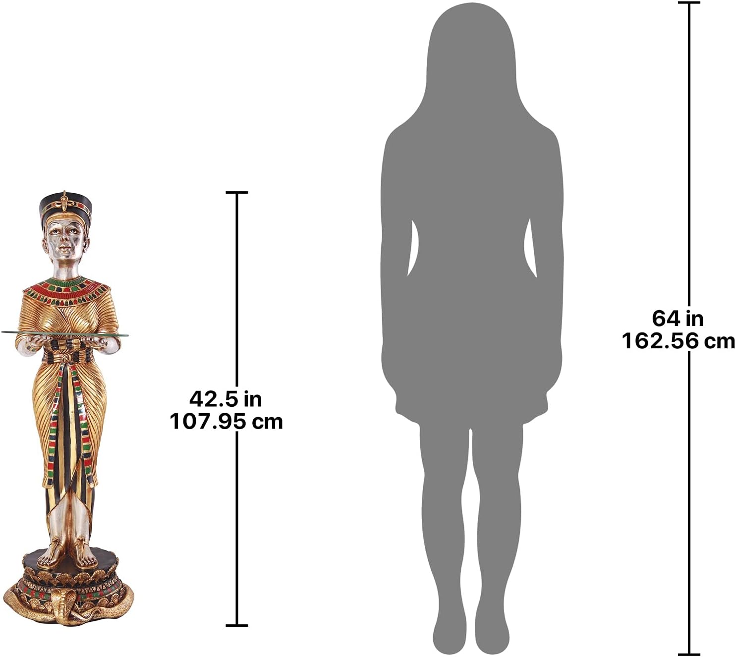 Egyptian Queen's Servant Statue, 42.5 Inch Tall I255
