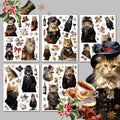 Decoupage Paper Pack (15 Sheets 8"x11") Victorian Cats Lady and Gentleman HANATABA Vintage Styled Ephemera Pictures for Decoupage Craft and Scrapbooking