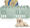 Dog Playpen with Door, 6-Panel 24" Indoor Puppy Playpen, Strong Plastic Small Pet Safety Fence Dog Pen, Non-Slip and Secure Pet Gate, Green