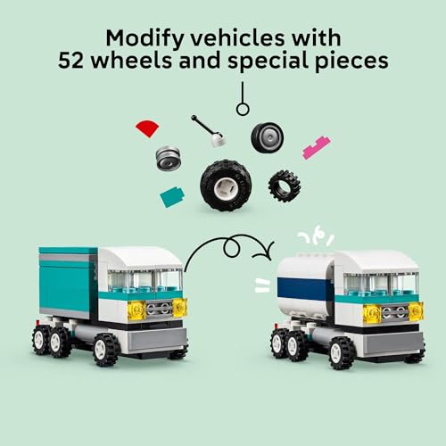 Creative Vehicles Building Kit with Ice Cream Truck and Police Car Toy F347