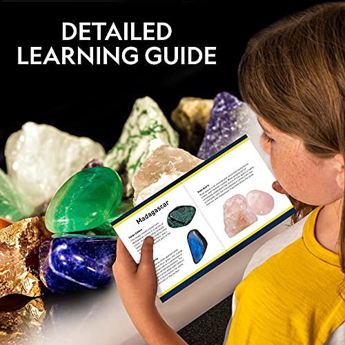 Rock Tumbler Refill Kit with Rough Gemstones, Grit and Jewelry Accessories K7964