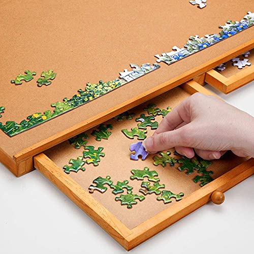 1000 Piece Wooden Puzzle Board with Drawers and Spinner Q826