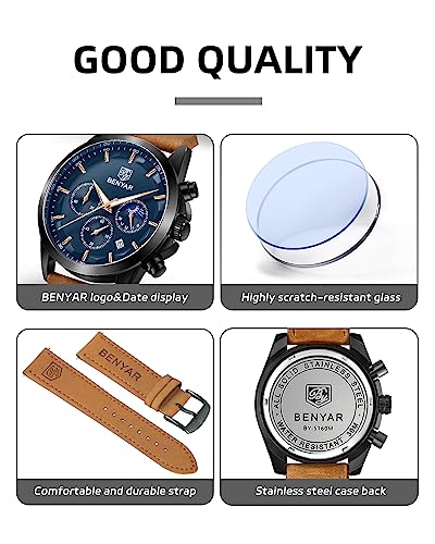 Men's Analog Quartz Chronograph Watch with Stainless Steel Bracelet C716