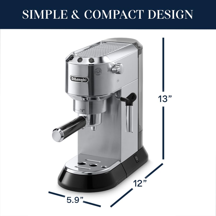 Espresso Machine with Milk Frother, Compact Stainless Steel Design W793411