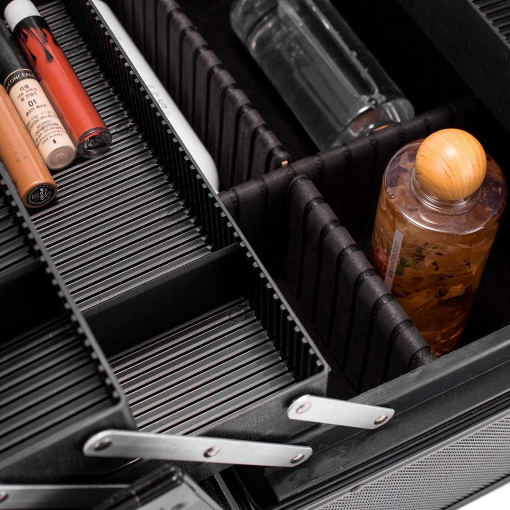 Portable Makeup Train Case with 6 Trays and Lock X41440